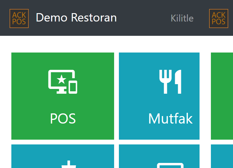 ACKPOS güvenli giriş ekranı